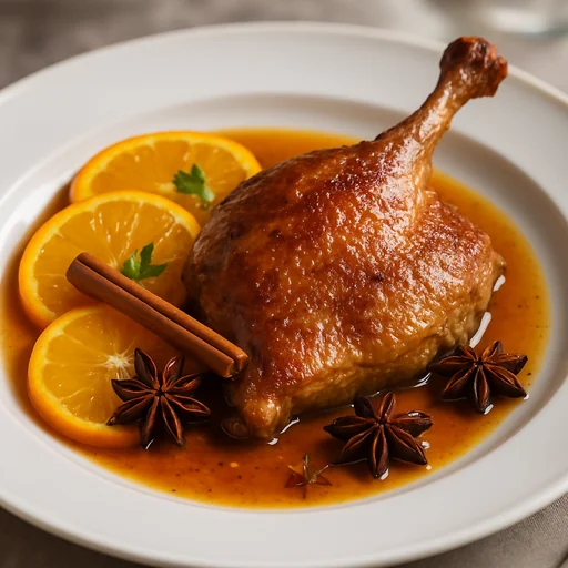 Утка по-апельсиновому с пряностями