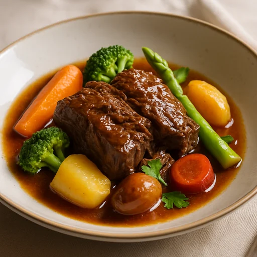 Томленая говядина с овощами