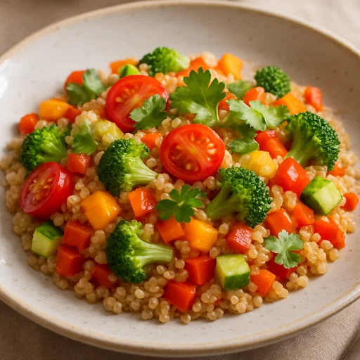 Каша из киноа с овощами и кинзой