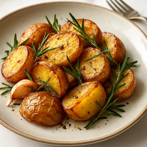 Печёный картофель с розмарином и чесноком