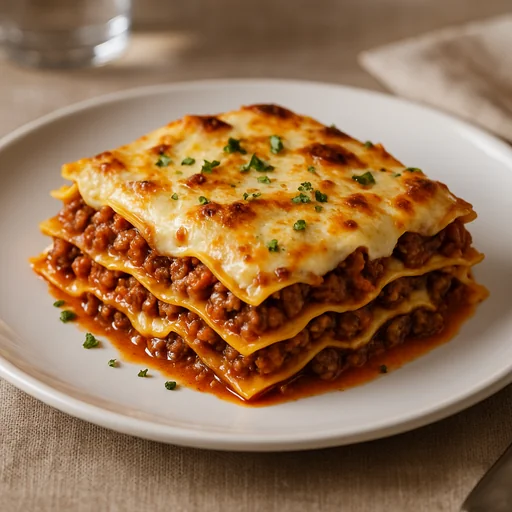 Лазанья с говяжьим фаршем и соусом бешамель