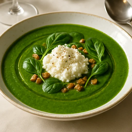 Крем-суп из шпината и рикотты