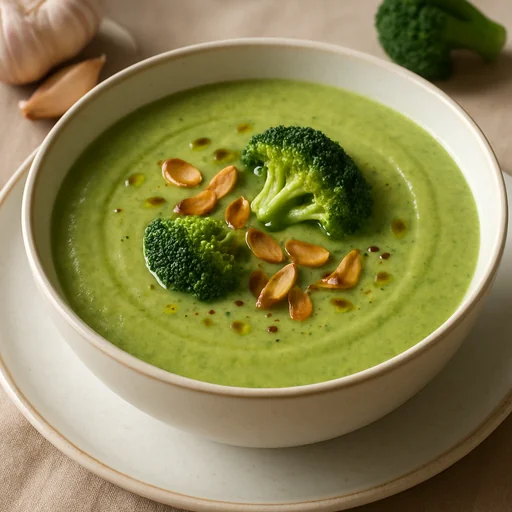 Кремовый суп из брокколи с чесноком