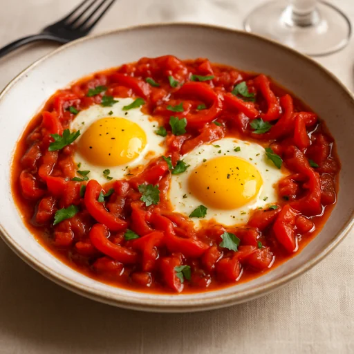 Шакшука с помидорами и перцем