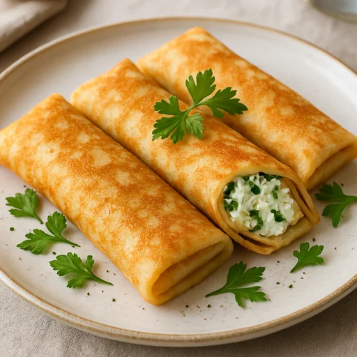 Бліні з сиром та зеленню