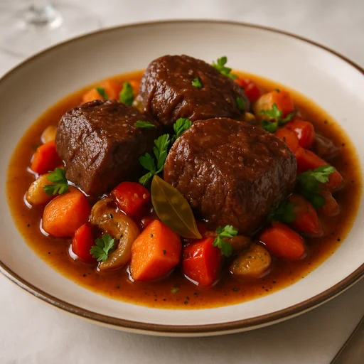 Тушёная говядина с овощами и пряностями