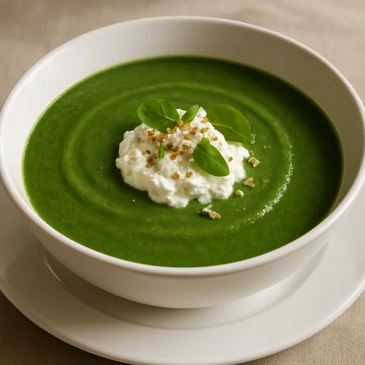 Крем-суп из шпината с рикоттой
