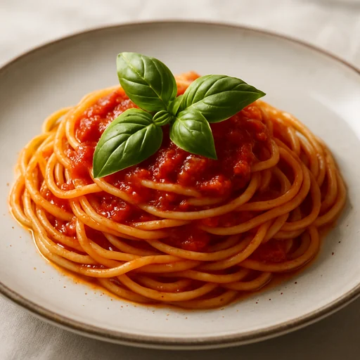 Паста с соусом Маринара и свежим базиликом