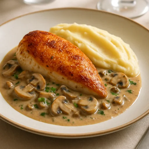 Куриное филе с грибным соусом