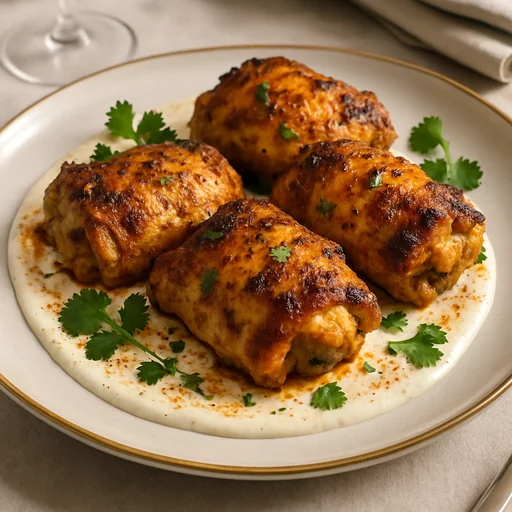 Куриные бедра, запечённые в йогурте с пряностями