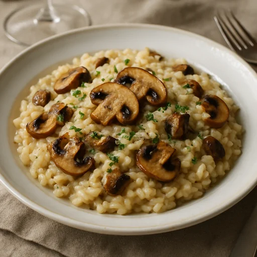 Ризотто с грибами и белым вином