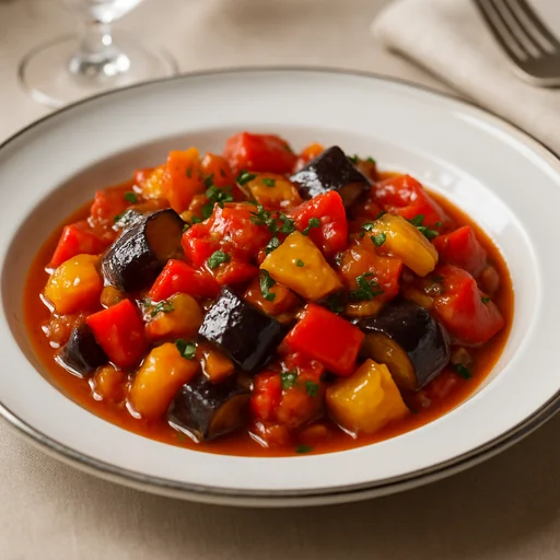 Овощное рагу с баклажанами и болгарским перцем