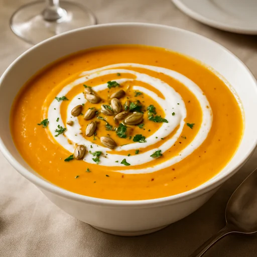 Тыквенный суп-пюре с имбирём и кокосовым молоком