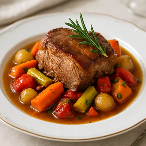 Томлёная свинина с пряными овощами и розмарином
