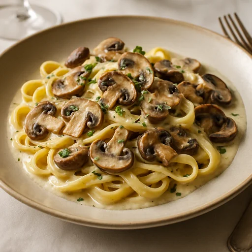 Паста с грибами в сливочном соусе
