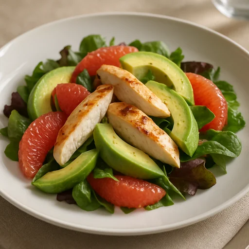 Куриный салат с авокадо и грейпфрутом