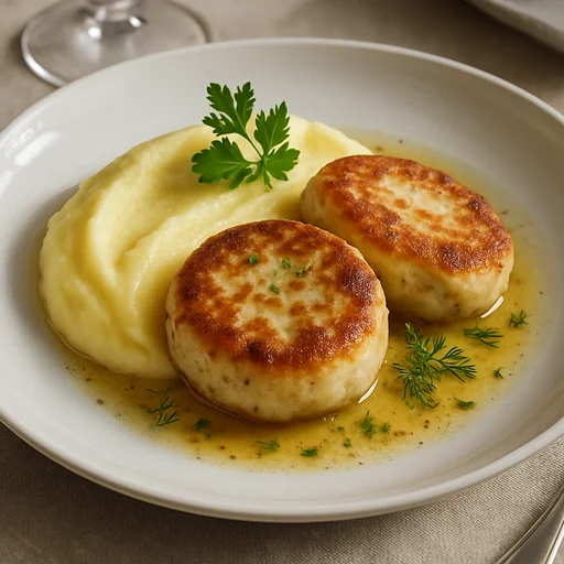 Рыбные котлеты с картофельным пюре