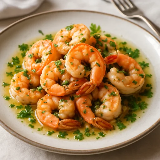 Соте из креветок с чесноком и петрушкой
