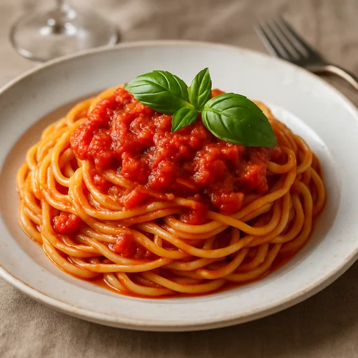 Паста с томатно-базиликовым соусом