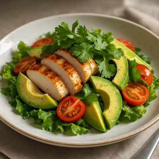 Куриный салат с авокадо и кинзой