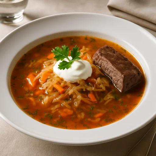 Щи из квашеной капусты с говядиной