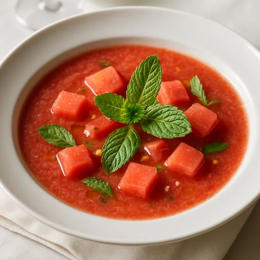 Гаспачо из арбуза и мяты