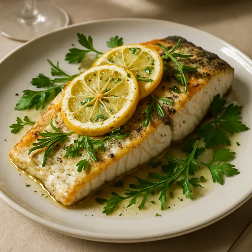 Печёный филе судака с лимоном и травами